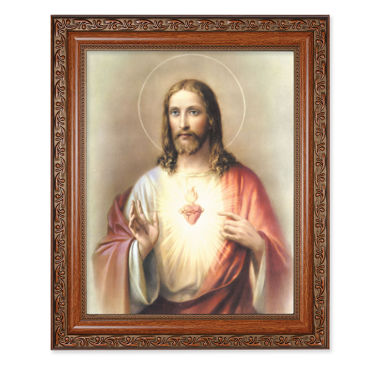 Sacred Heart of Jesus Mahogany Finished Framed Art
