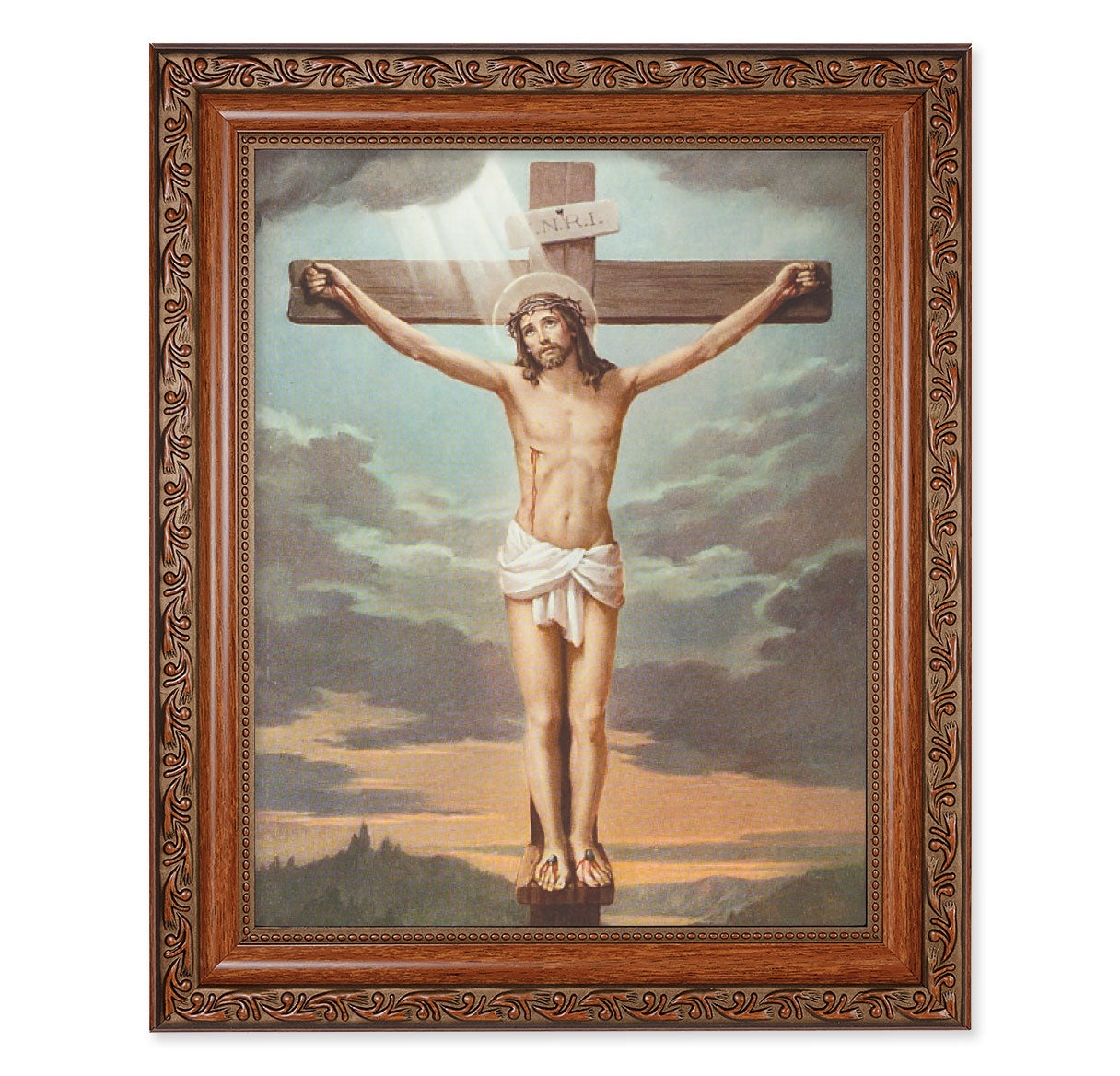 The Crucifixion Mahogany Finished Framed Art