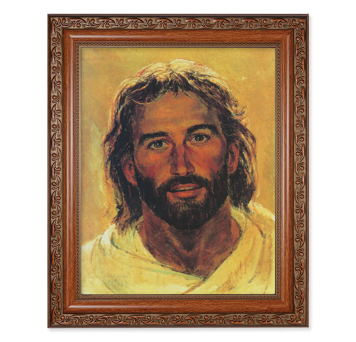 Head of Christ Mahogany Finished Framed Art