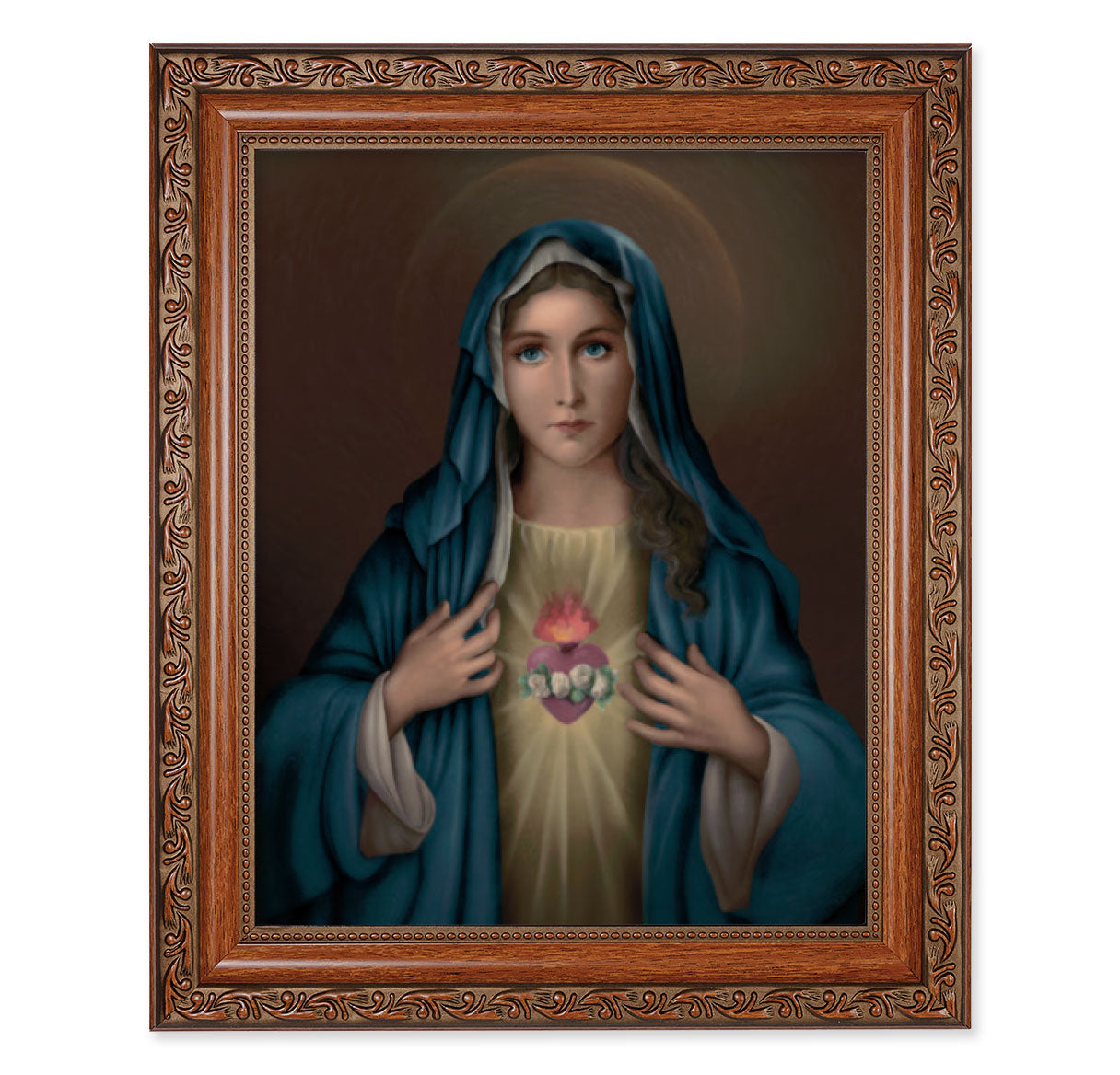 Immaculate Heart of Mary Mahogany Finished Framed Art
