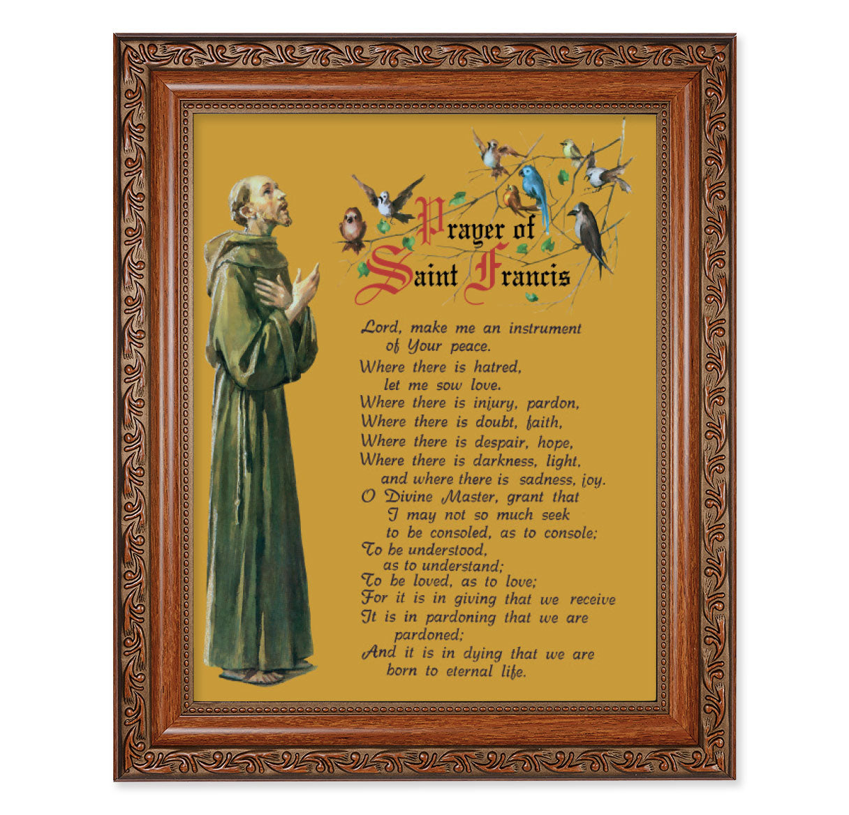 Prayer of St. Francis Mahogany Finished Framed Art