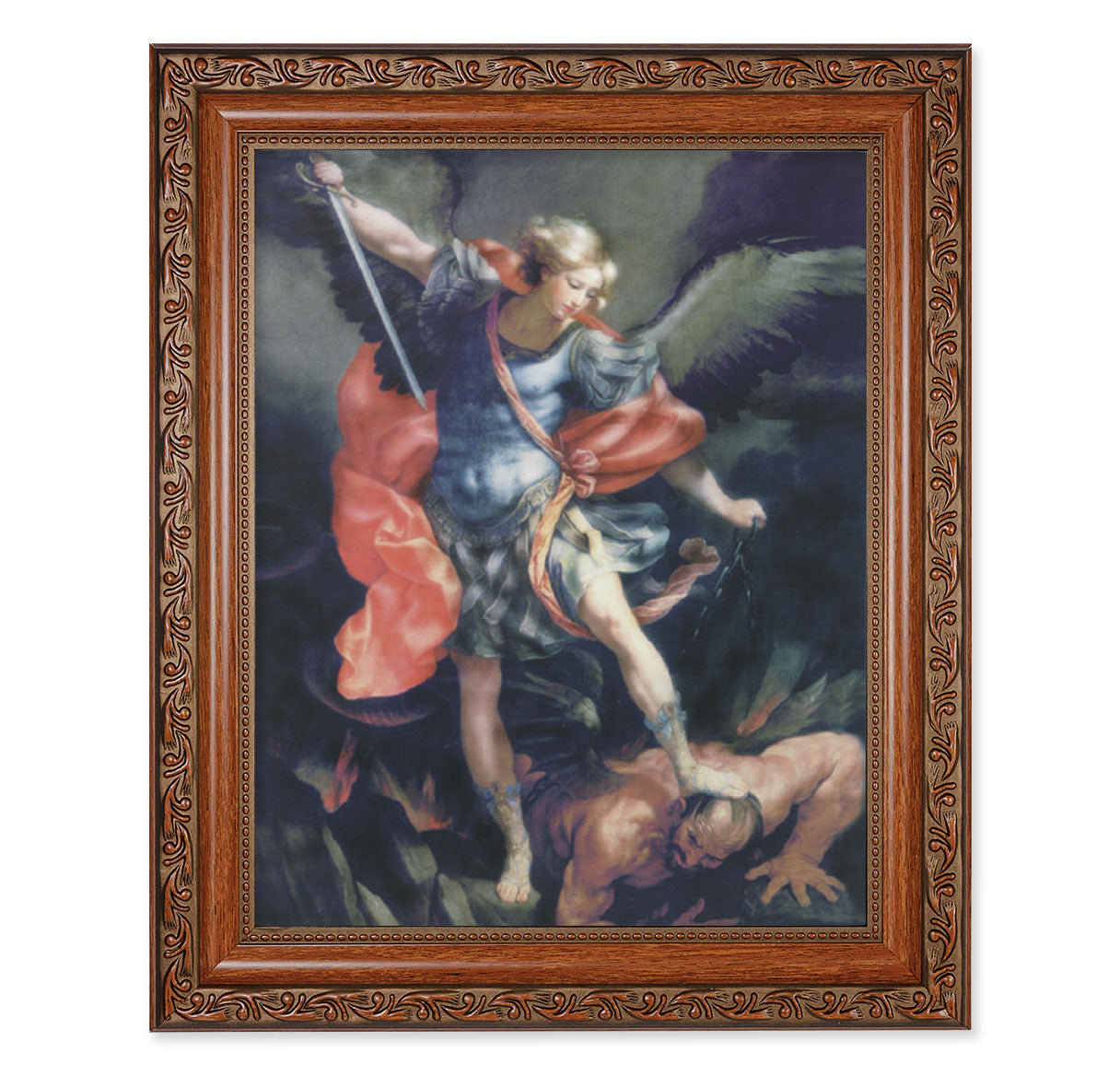 St. Michael Mahogany Finished Framed Art