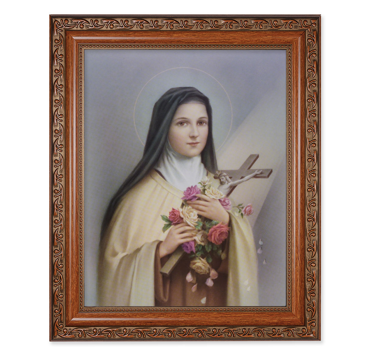 St. Therese Mahogany Finished Framed Art