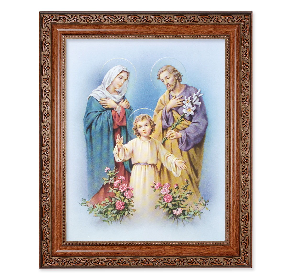 Holy Family Mahogany Finished Framed Art