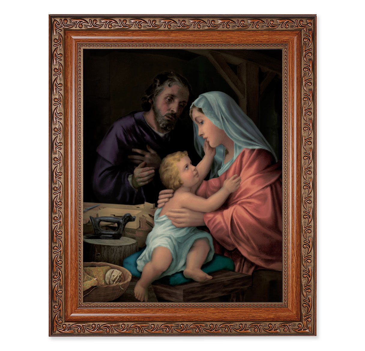 Holy Family Mahogany Finished Framed Art
