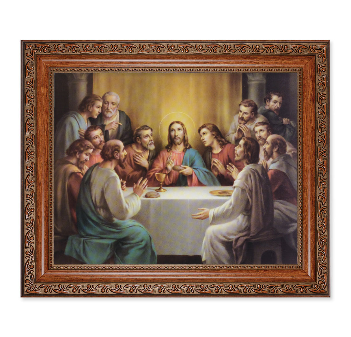 Last Supper Mahogany Finished Framed Art