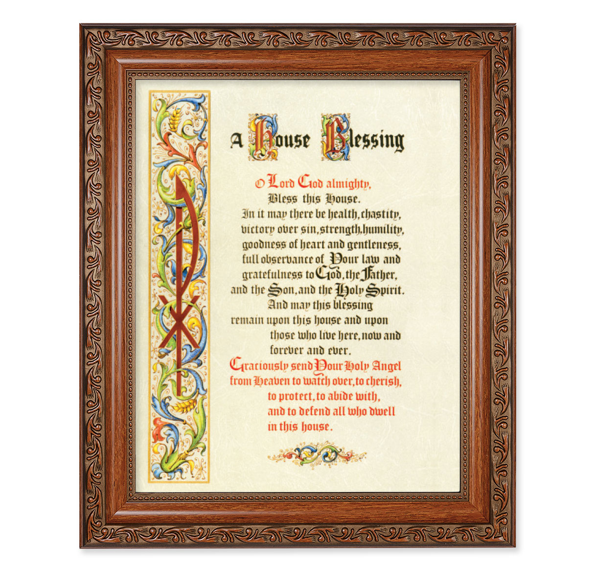 House Blessing Mahogany Finished Framed Art