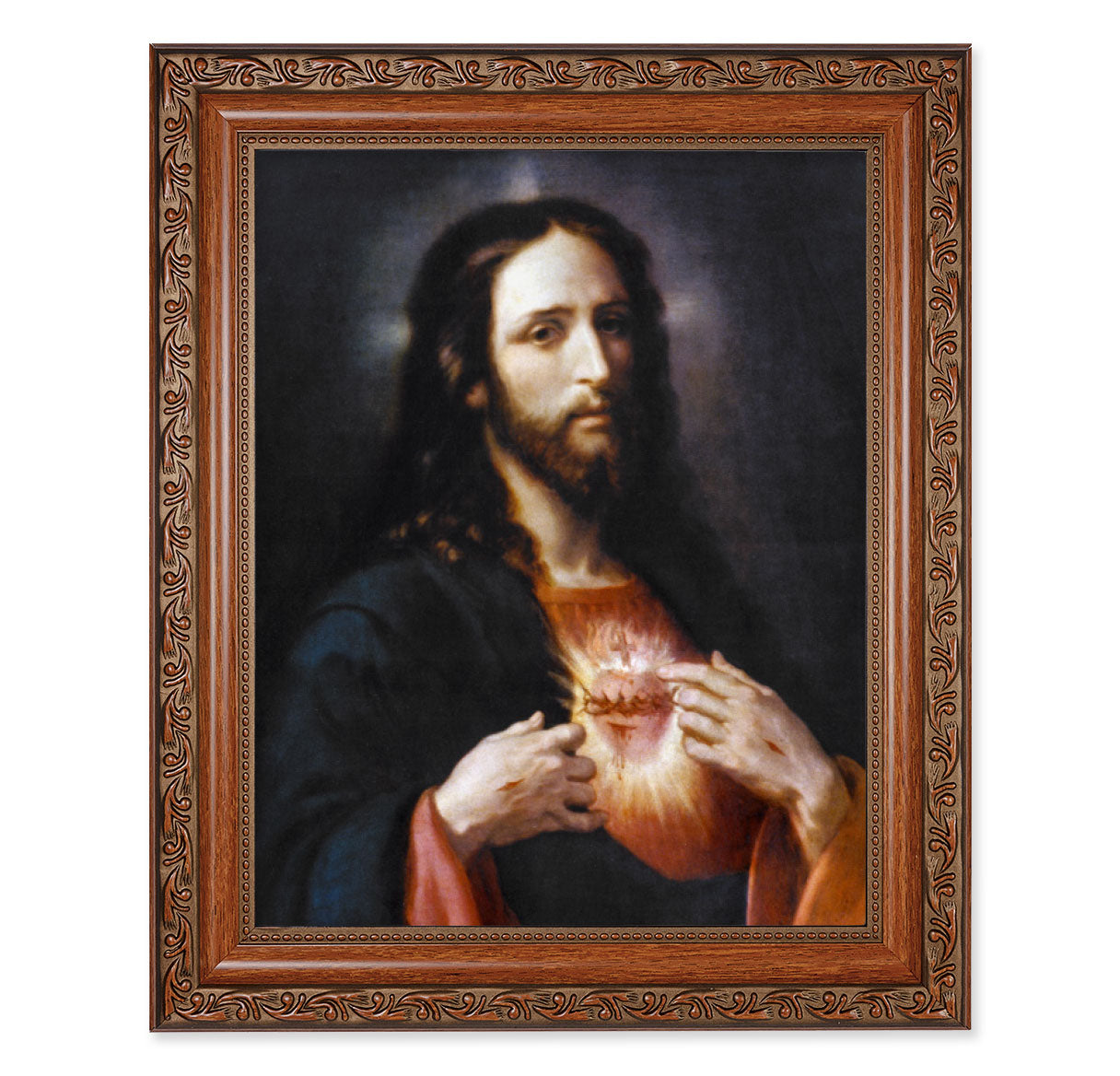Sacred Heart of Jesus Mahogany Finished Framed Art