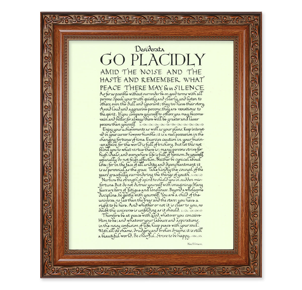 Go Placidly Mahogany Finished Framed Art