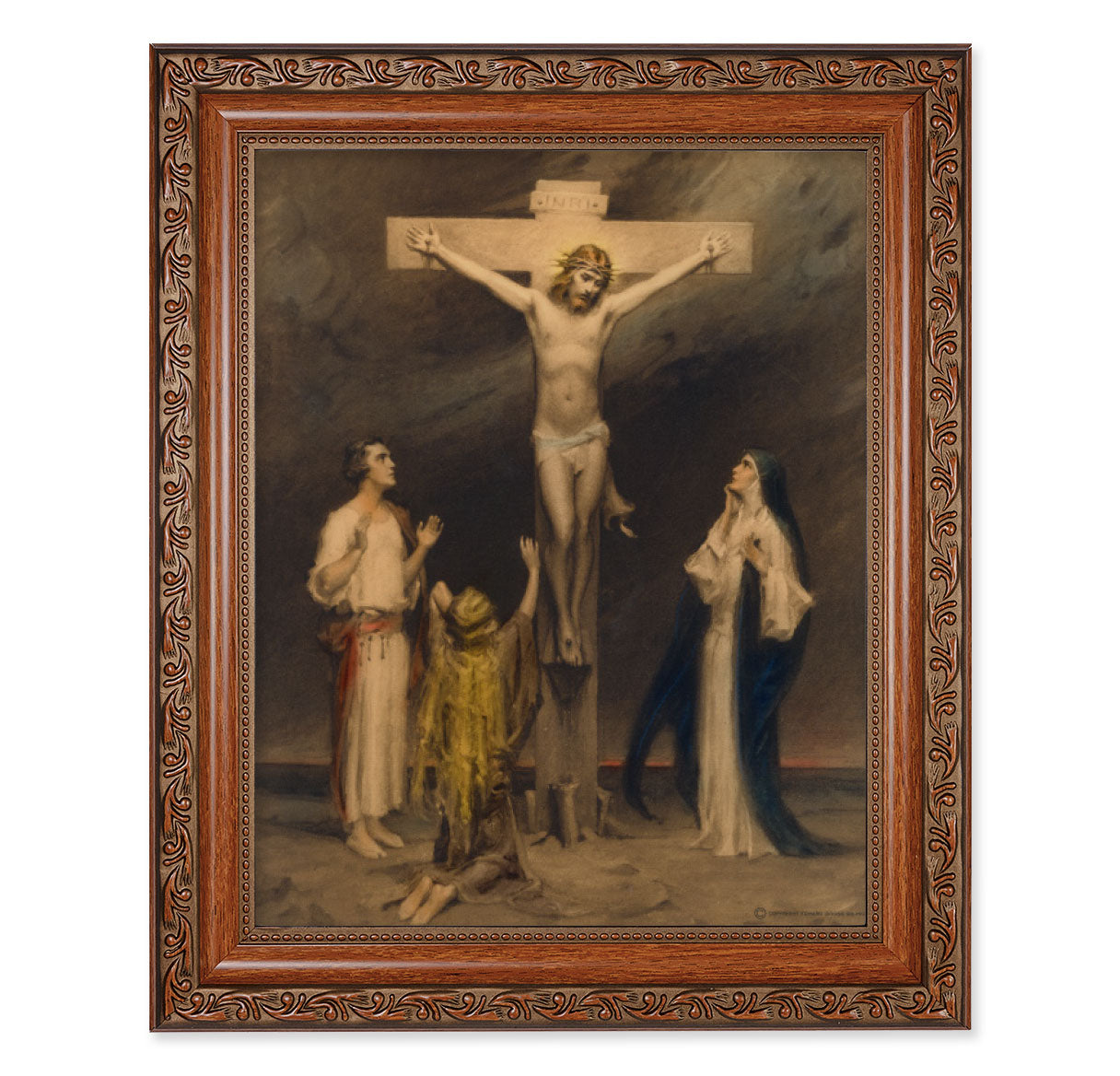 The Crucifixion of Christ Mahogany Finished Framed Art
