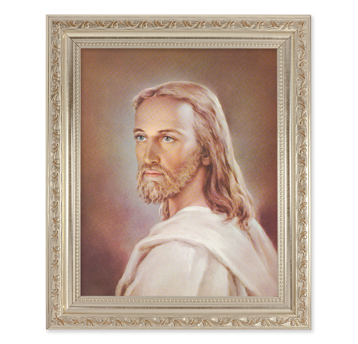 Head of Christ Antique Silver Framed Art