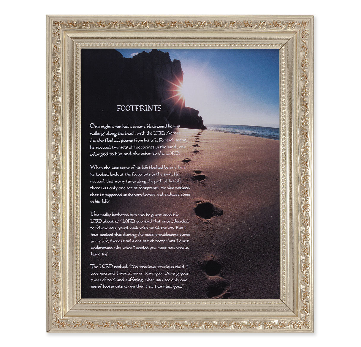 Footprints Antique Silver Framed Art