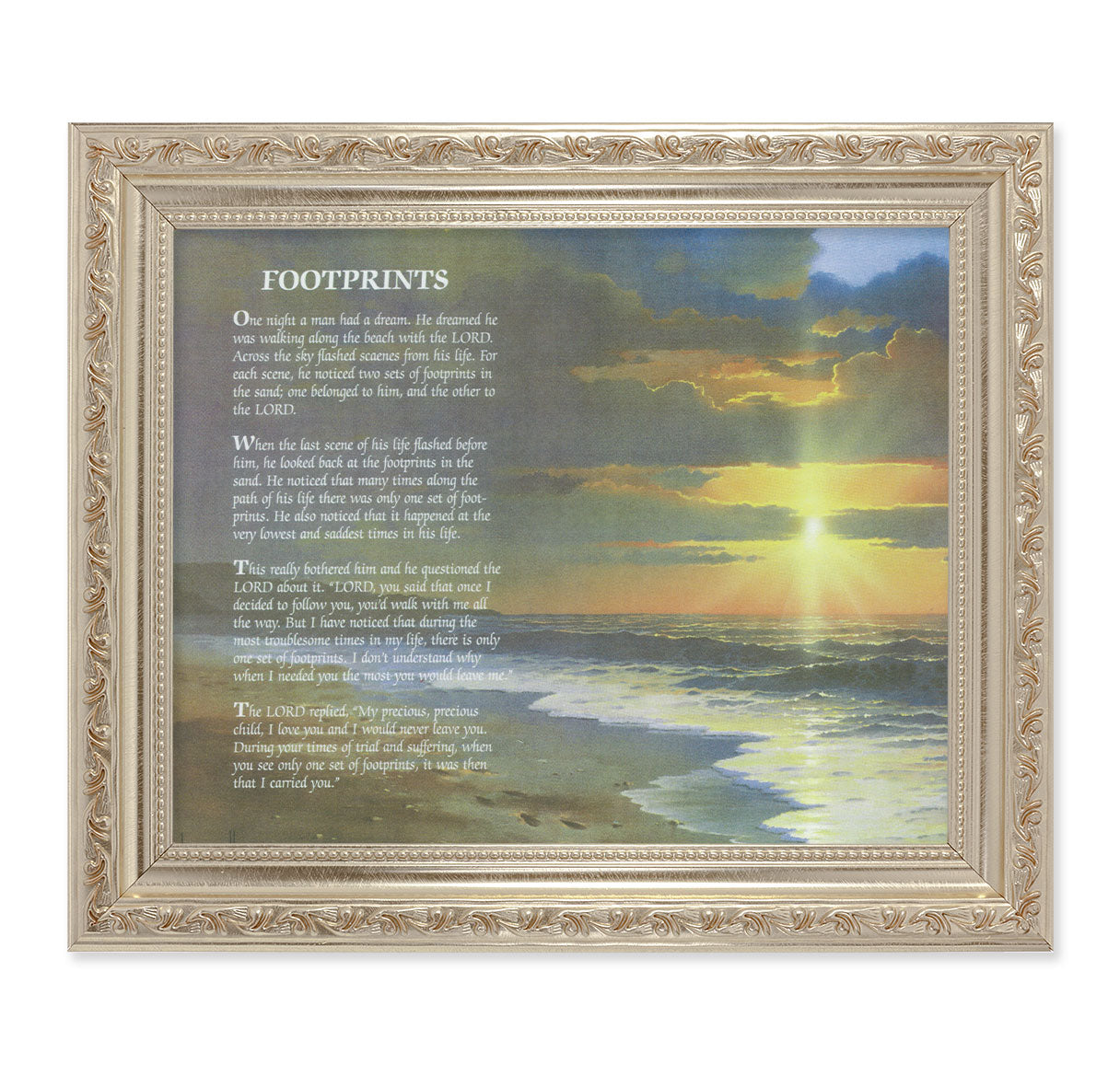 Footprints Antique Silver Framed Art