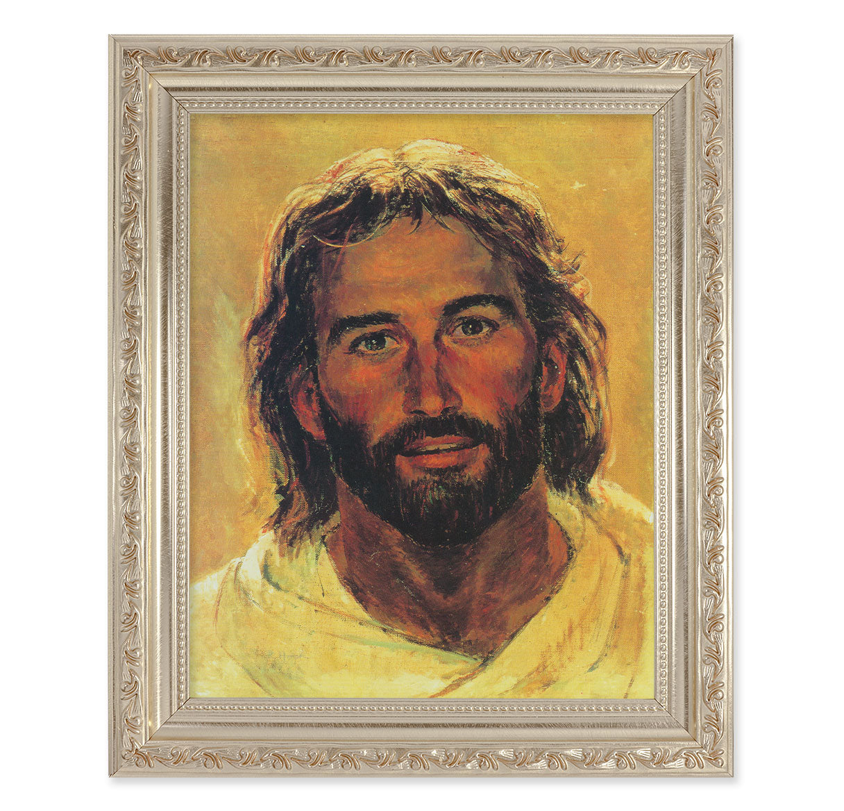 Head of Christ Antique Silver Framed Art