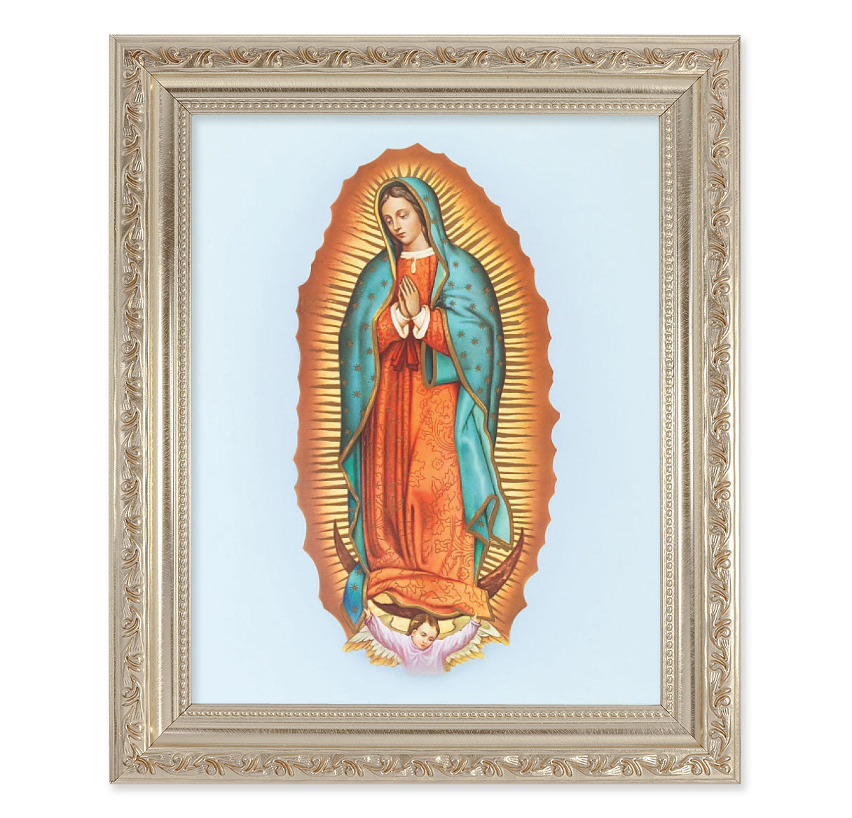 Our Lady of Guadalupe Antique Silver Framed Art