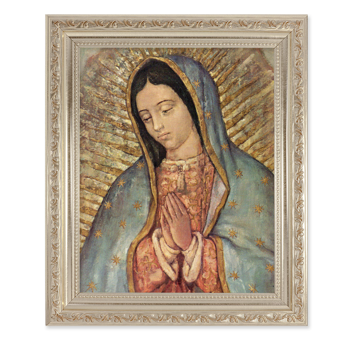 Our Lady of Guadalupe Antique Silver Framed Art