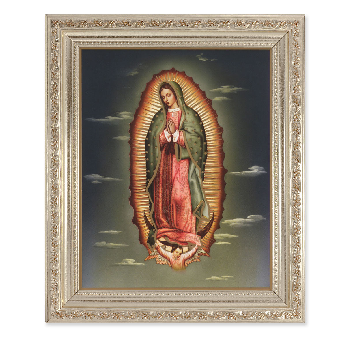 Our Lady of Guadalupe Antique Silver Framed Art