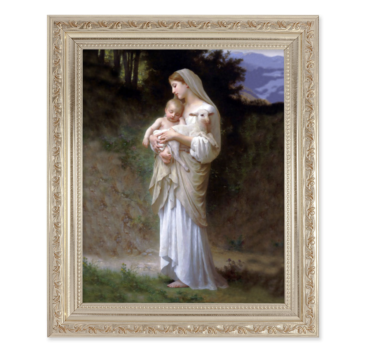 Divine Innocence Antique Silver Framed Art