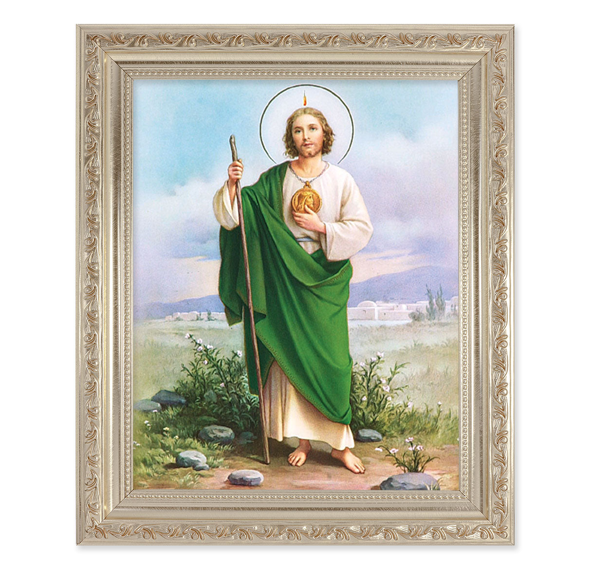 St. Jude Antique Silver Framed Art