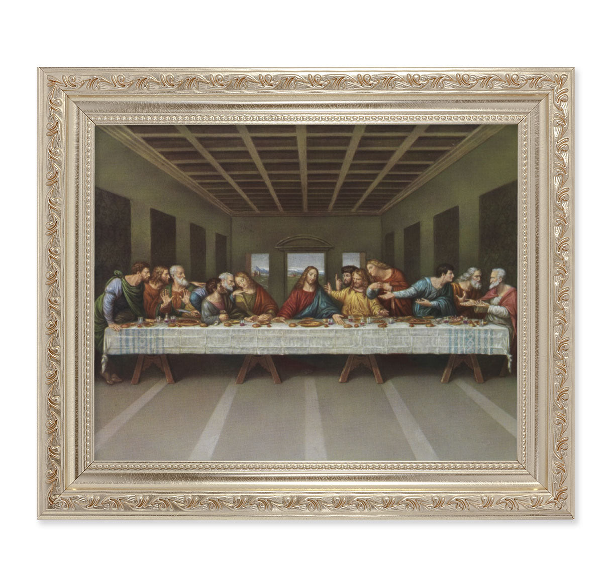 Last Supper Antique Silver Framed Art
