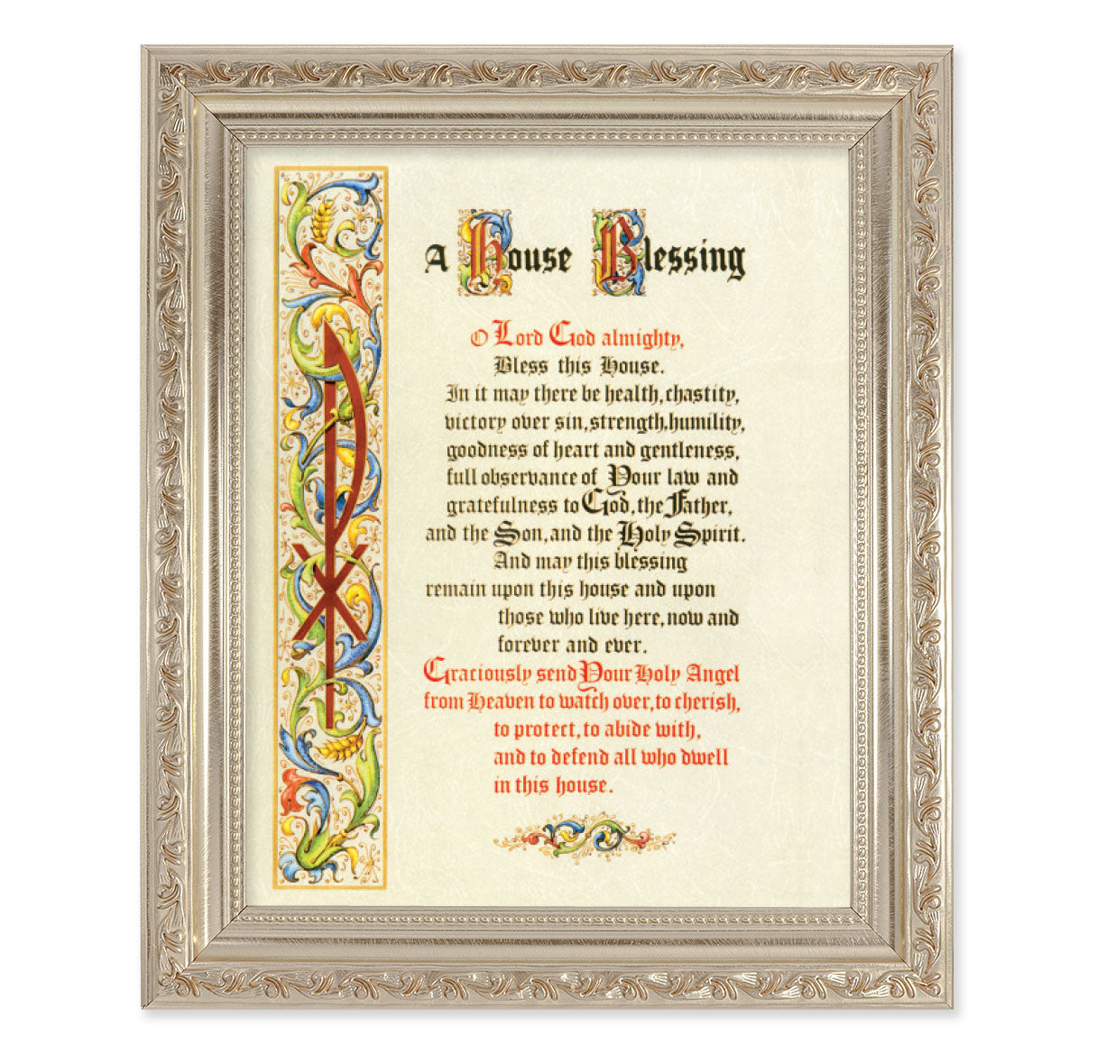 House Blessing Antique Silver Framed Art