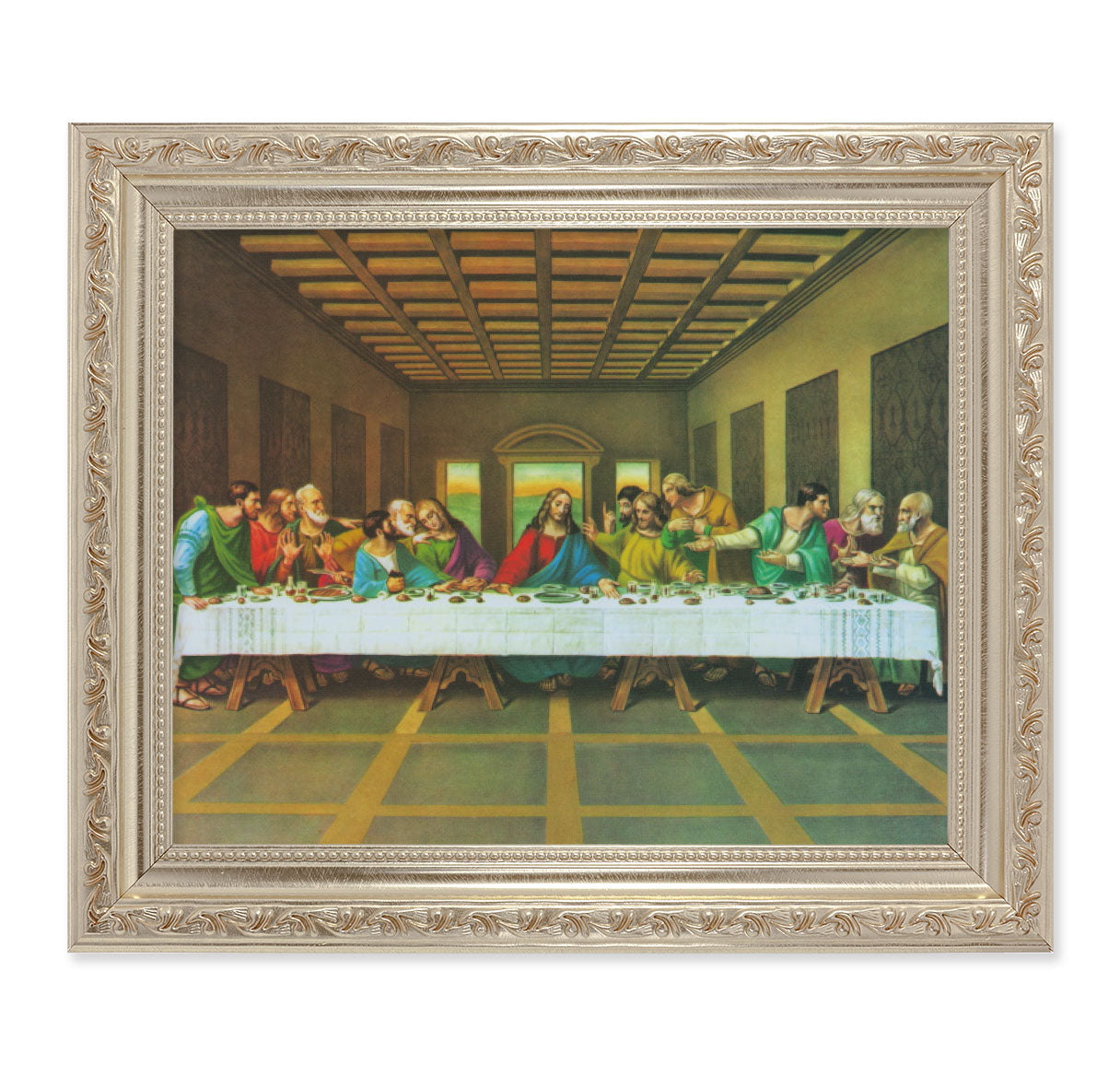 Last Supper Antique Silver Framed Art