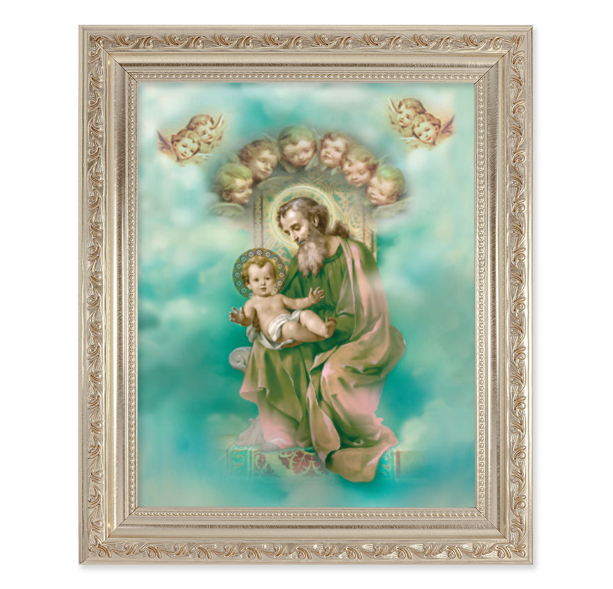 St. Joseph Antique Silver Framed Art