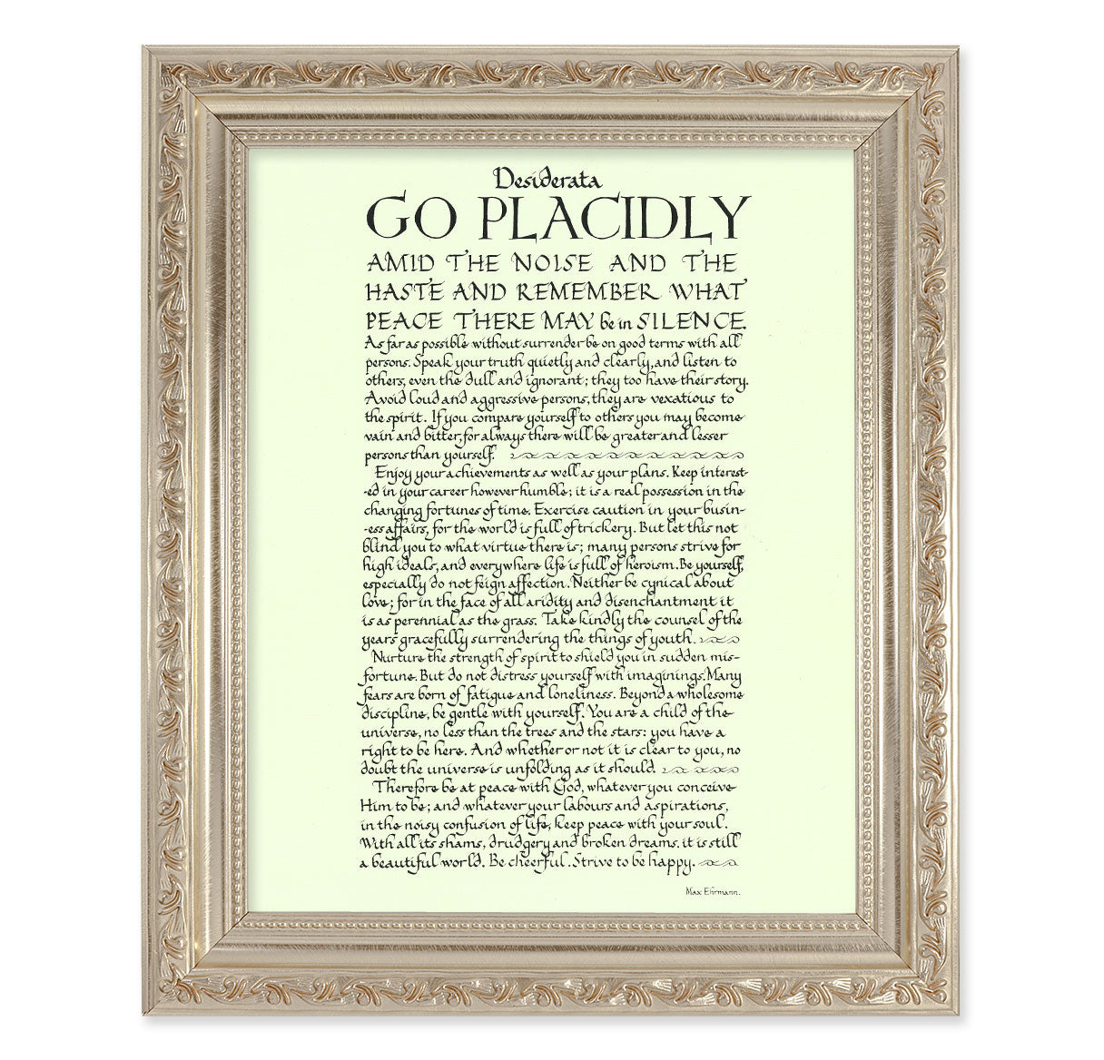 Go Placidly Antique Silver Framed Art