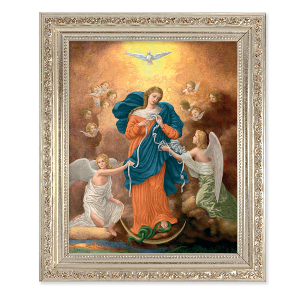 Our Lady Untier of Knots Antique Silver Framed Art