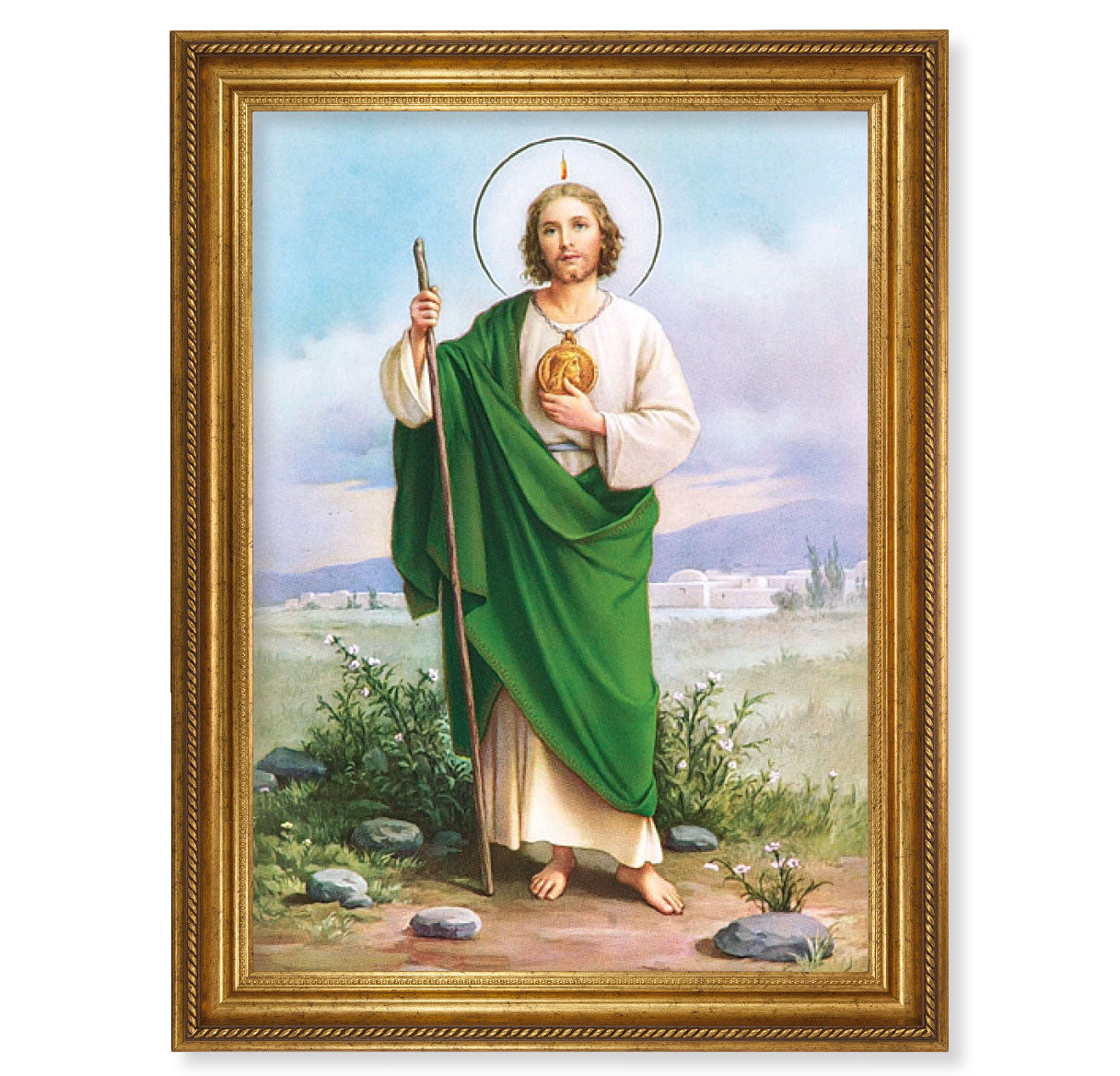 St. Jude Antique Gold-Leaf Framed Art
