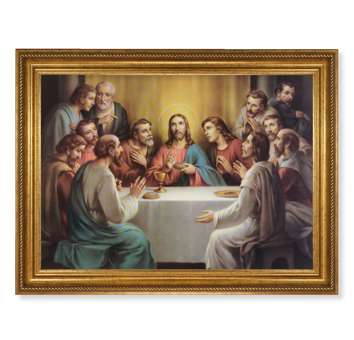 Last Supper Antique Gold-Leaf Framed Art