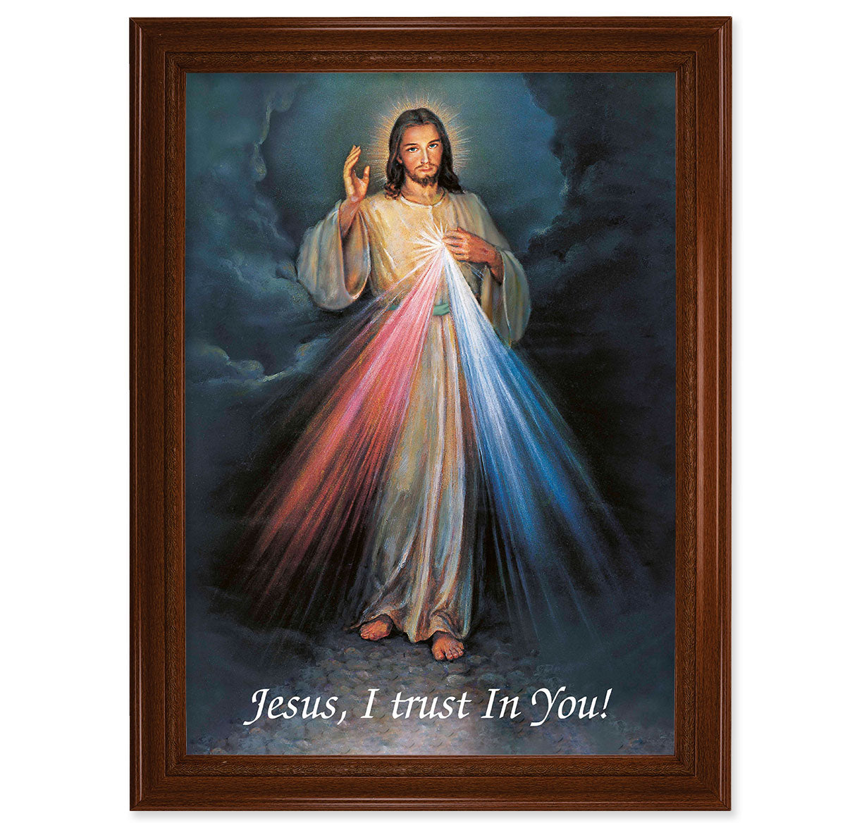 Divine Mercy Walnut Finish Framed Art