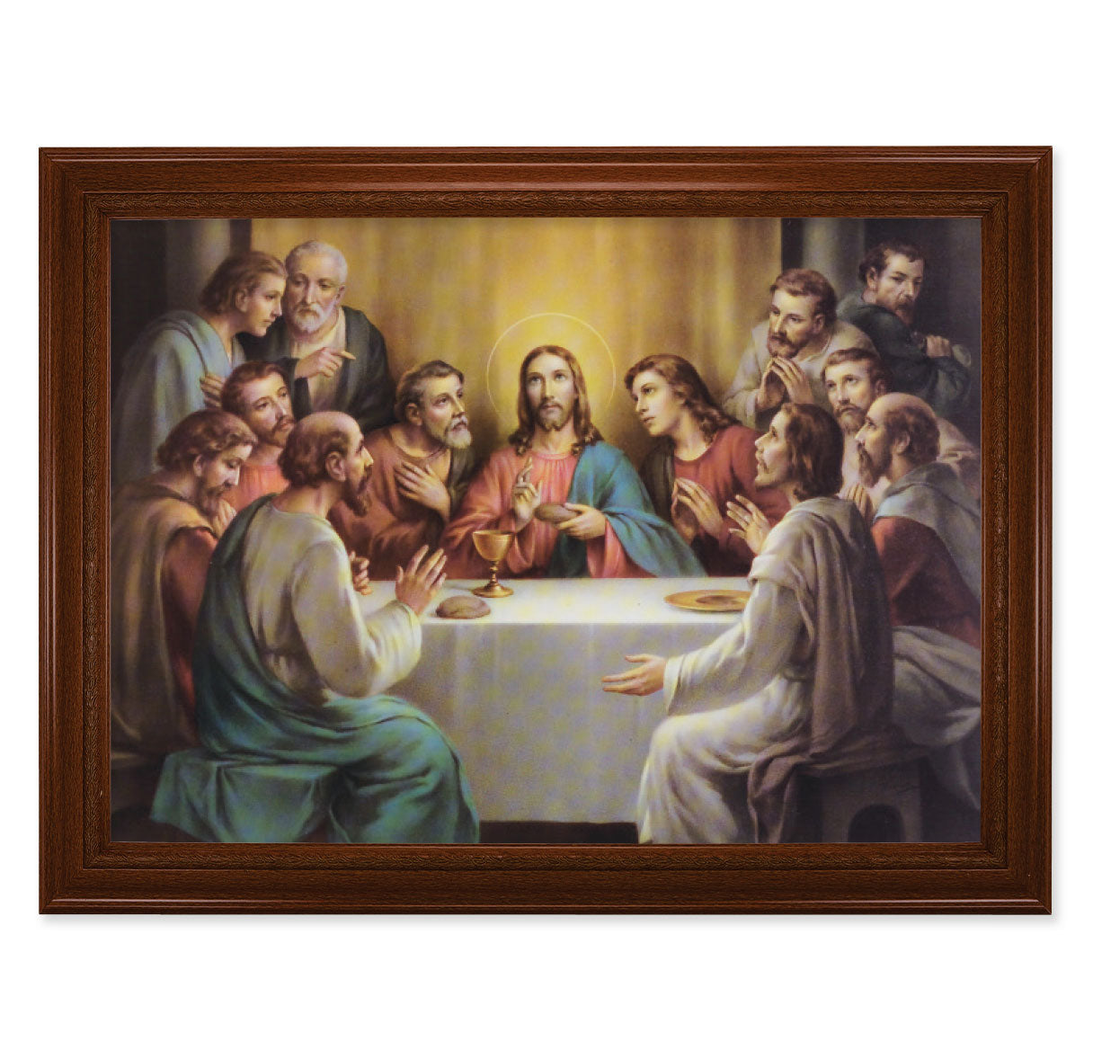 Last Supper Walnut Finish Framed Art