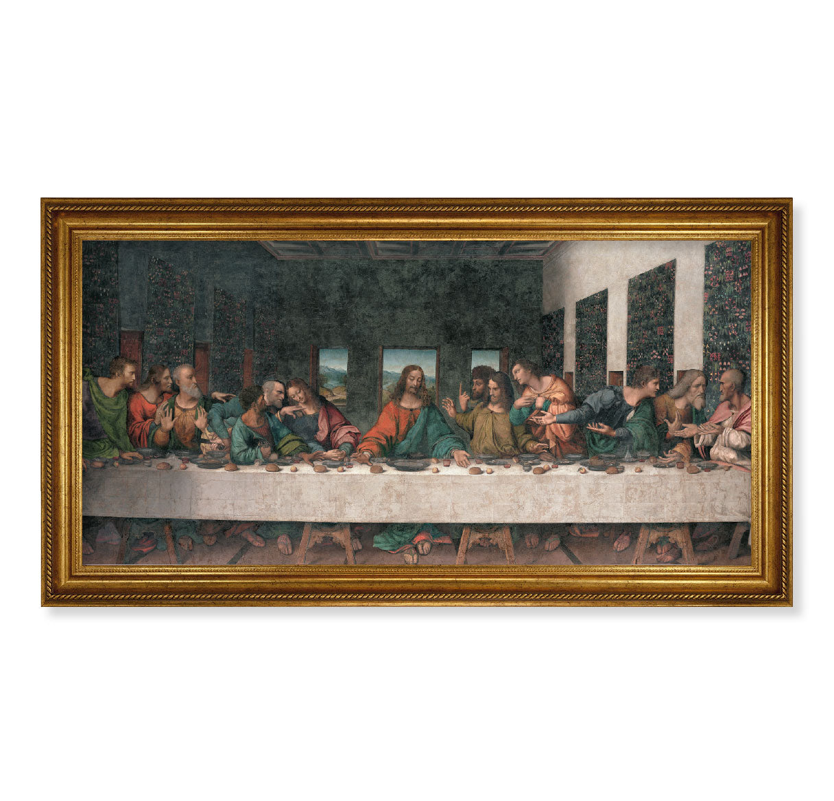 Last Supper Antique Gold Framed Art