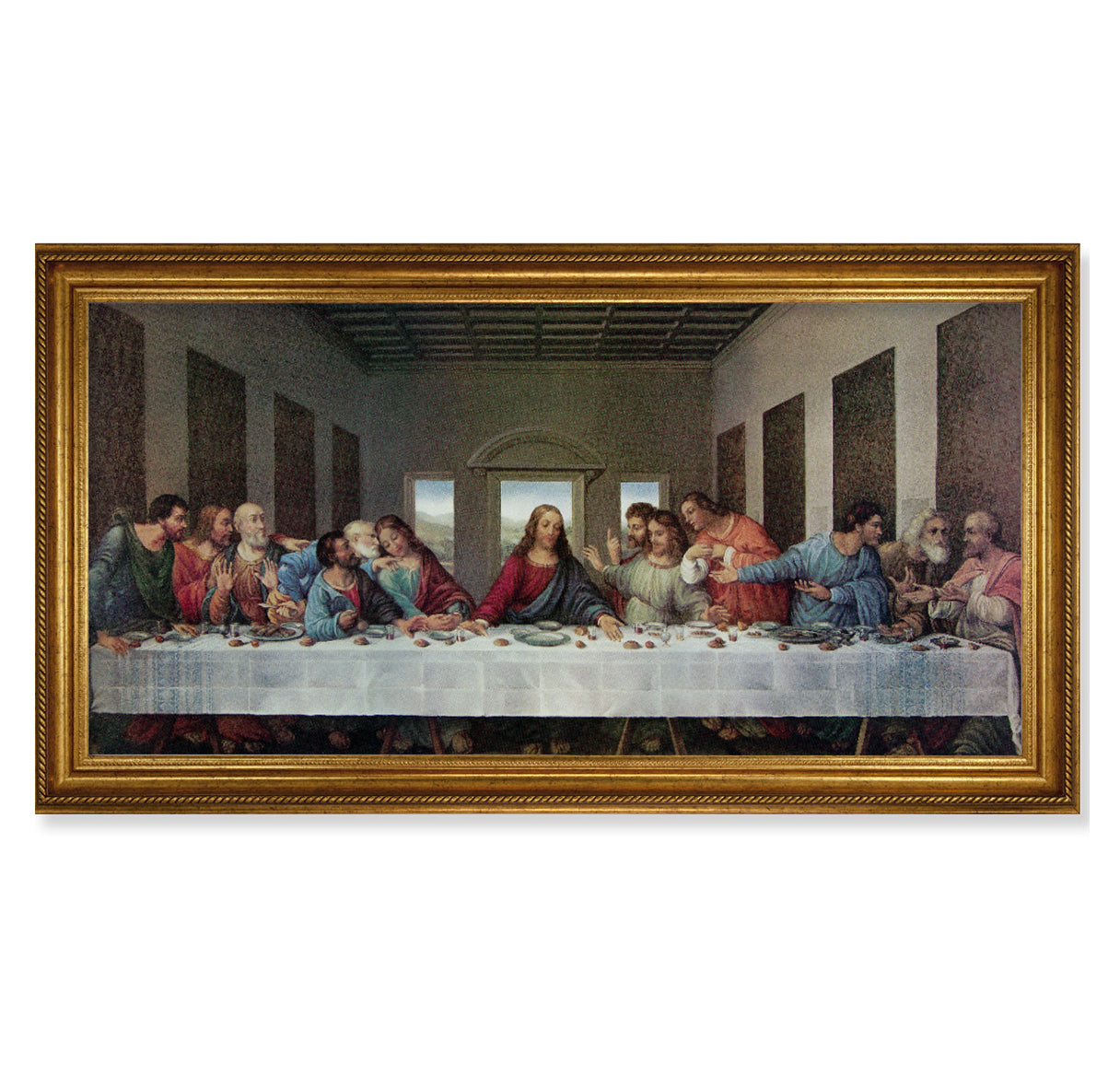 Last Supper Antique Gold Framed Canvas Art