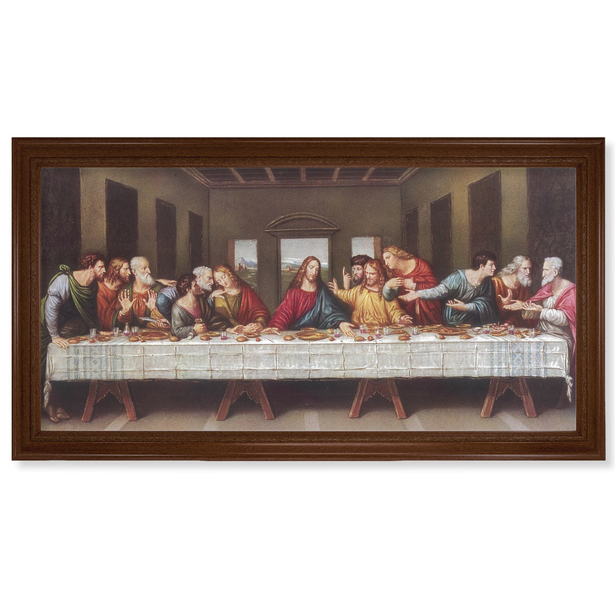Last Supper Walnut Finish Framed Art