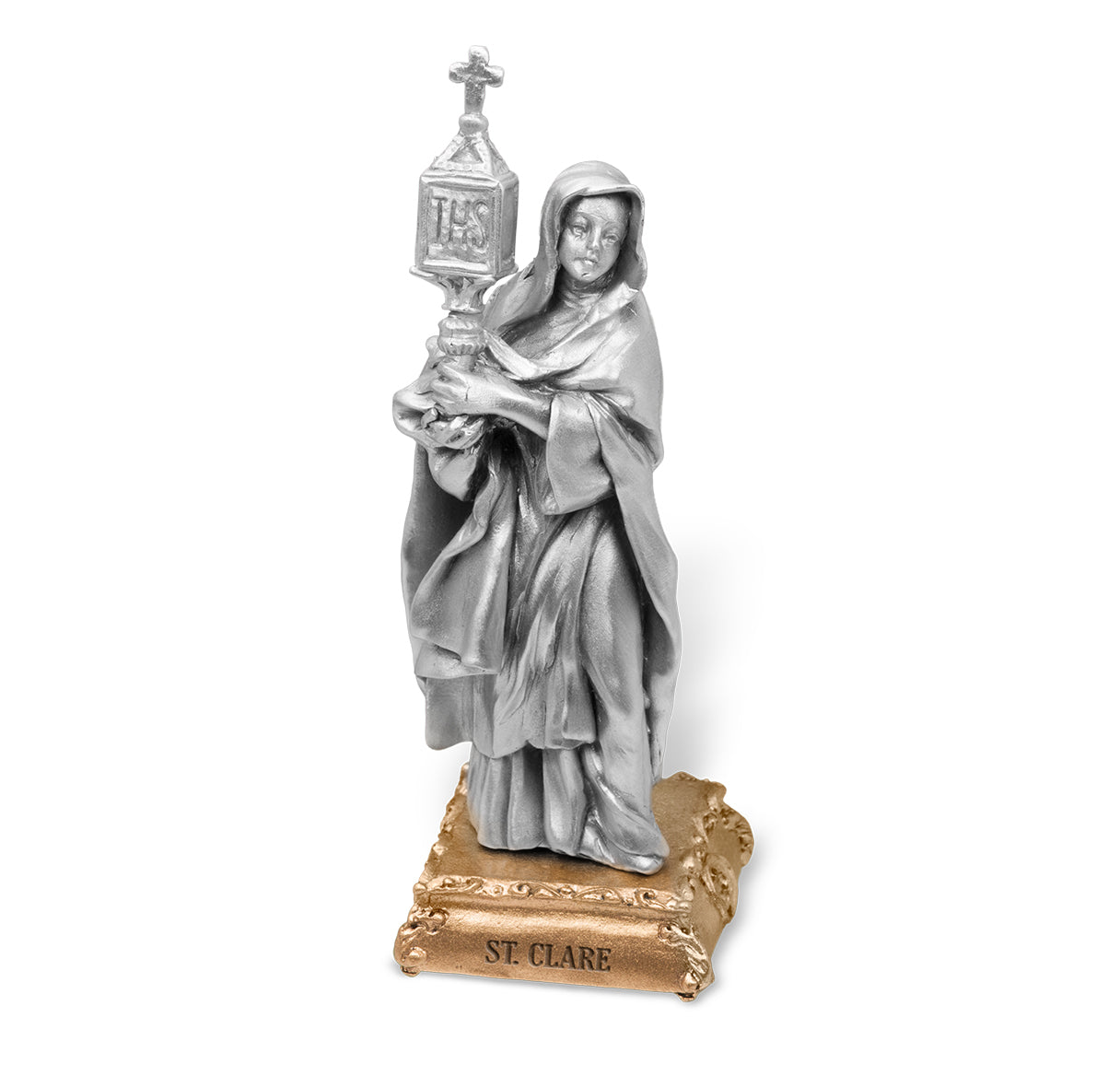 St. Clare of Assisi Pewter Statue