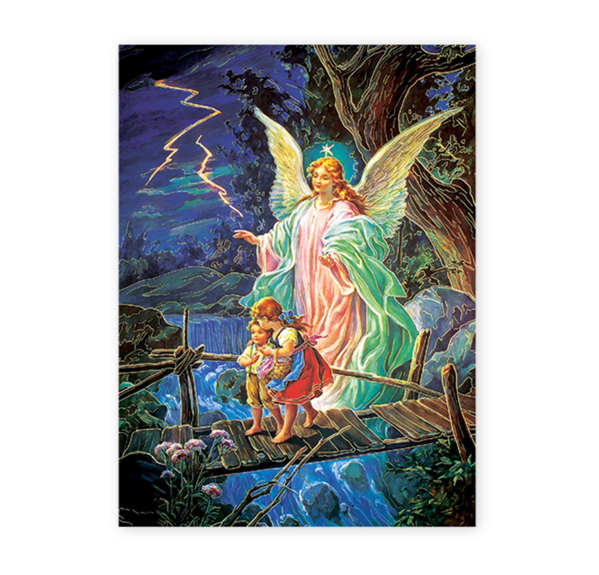 Guardian Angel Italian Lithograph