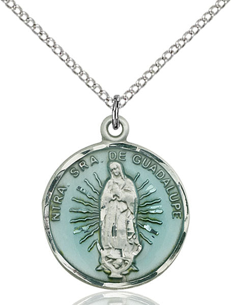 Sterling Silver Our Lady of Guadalupe Pendant