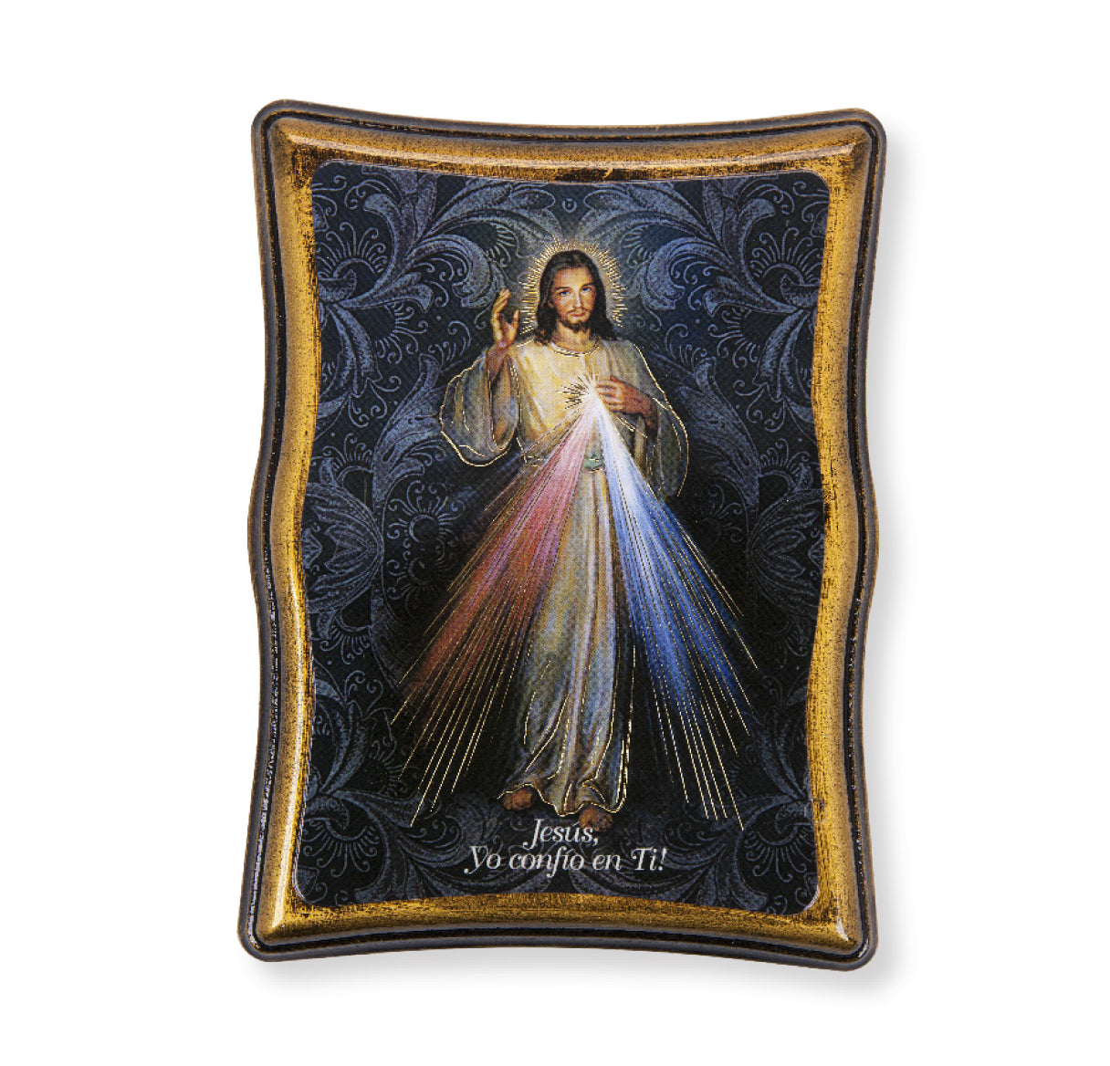 Divine Mercy (Spanish) Antiqued Wood Plaque