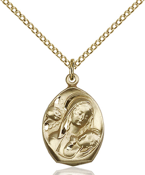 14kt Gold Filled Madonna & Child Pendant