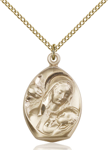 14kt Gold Filled Madonna & Child Pendant