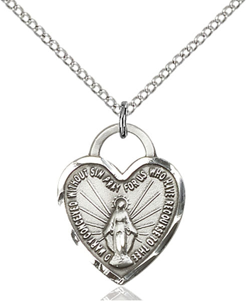 Sterling Silver Miraculous Heart Pendant