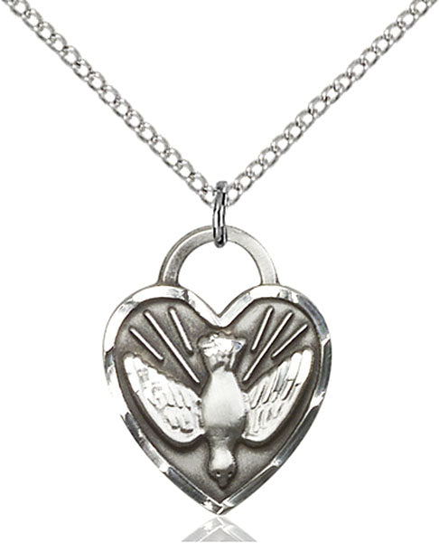 Sterling Silver Confirmation Heart Pendant