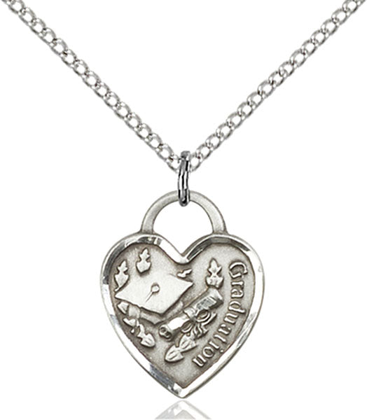 Sterling Silver Graduation Heart Pendant