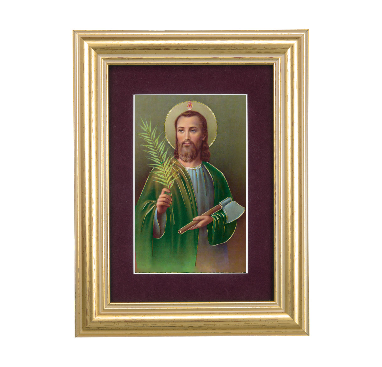St. Jude Framed Art with Maroon Velvet Matting