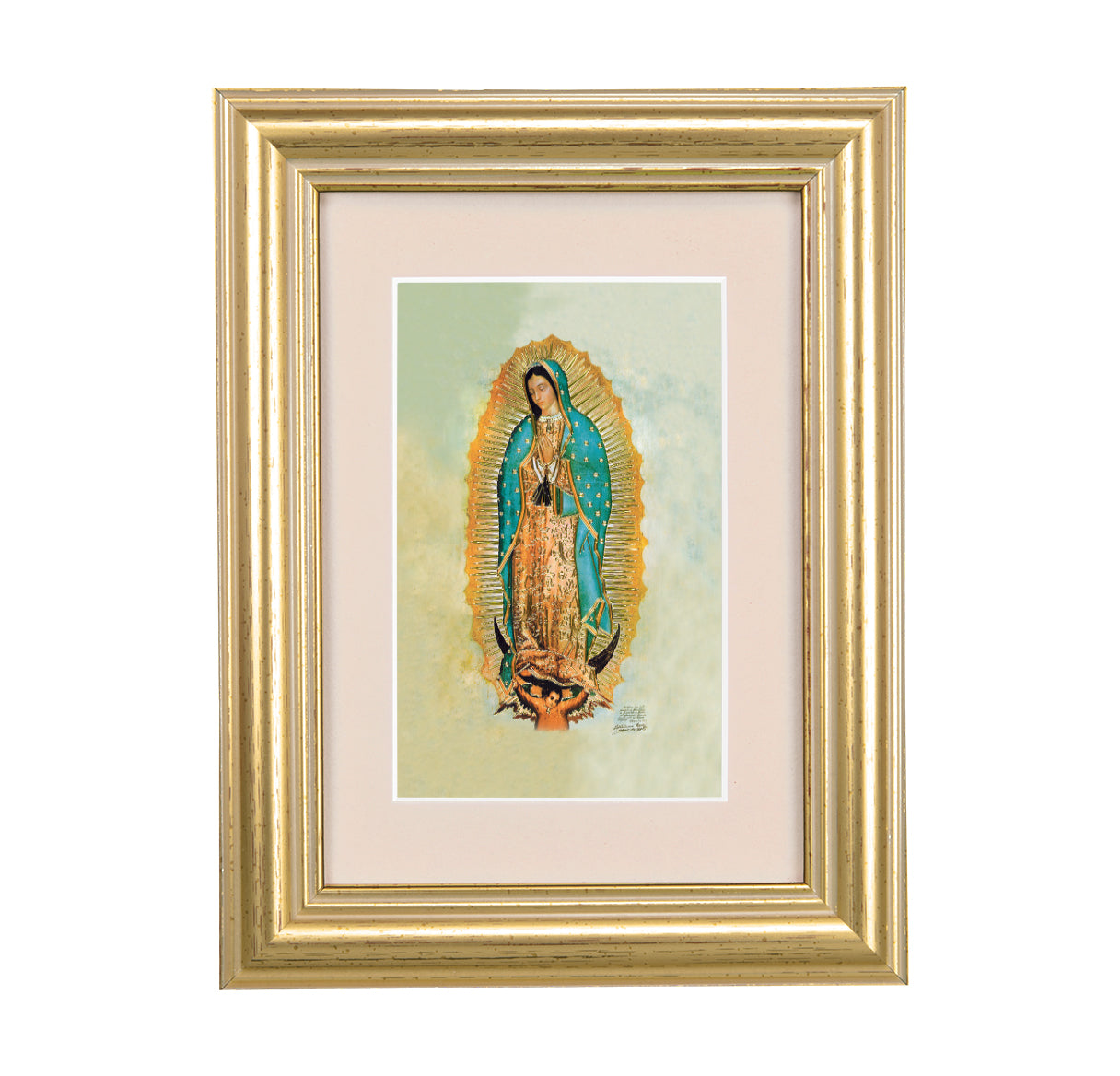 Our Lady of Guadalupe Framed Art with Maroon Velvet Matting