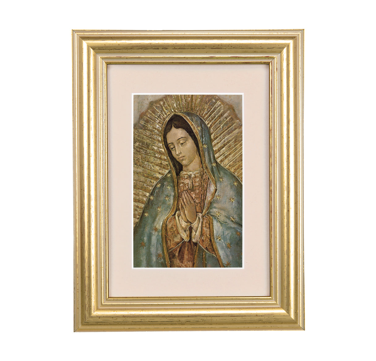 Our Lady of Guadalupe Framed Art with Maroon Velvet Matting