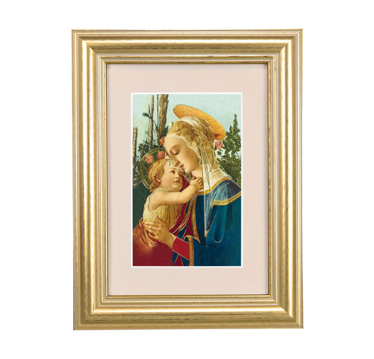 Madonna and Child Framed Art with Maroon Velvet Matting