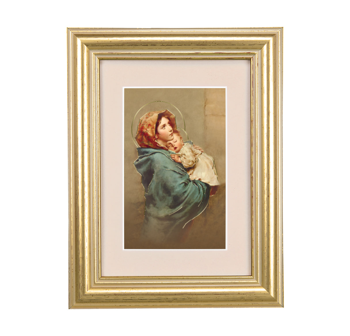 Madonna of the Streets Framed Art with Maroon Velvet Matting